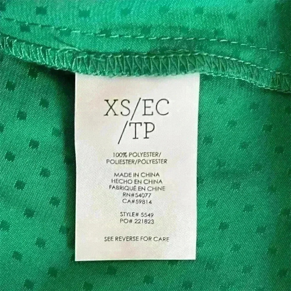 Cabi Women's Sleeveless Halter Blouse Polka Dot Emerald Green Size XS - Picture 4 of 5